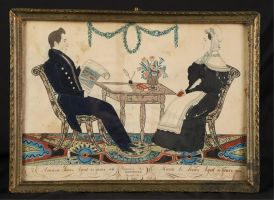 Amasa and Maria L. Jones by Maine Folk Artist Joseph H. Davis: $40,000 Amasa and Maria L. Jones by Maine Folk Artist Joseph H. Davis